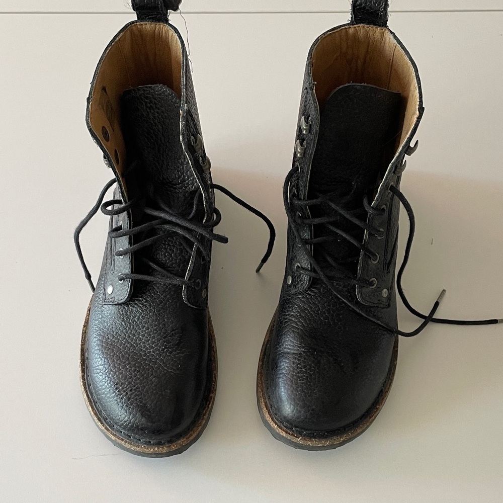Birkenstock Bryson Black Leather Lace-Up Combat Boots size 40